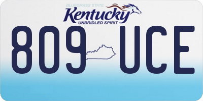 KY license plate 809UCE