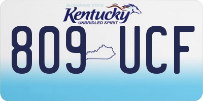KY license plate 809UCF
