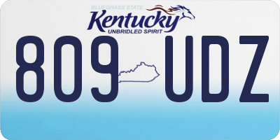 KY license plate 809UDZ