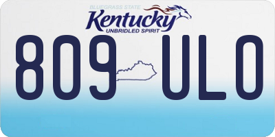KY license plate 809ULO