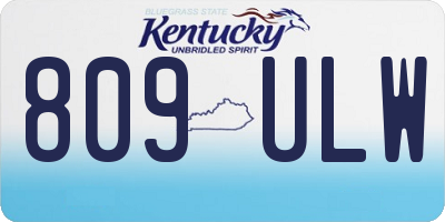KY license plate 809ULW