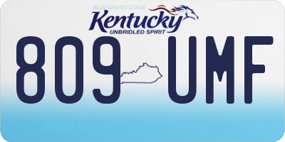 KY license plate 809UMF