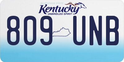 KY license plate 809UNB