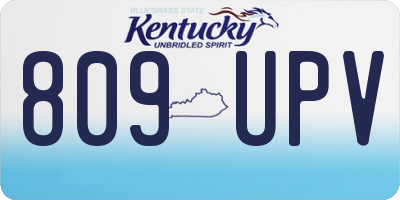 KY license plate 809UPV