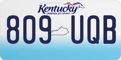 KY license plate 809UQB