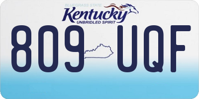 KY license plate 809UQF