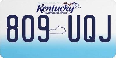 KY license plate 809UQJ