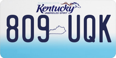 KY license plate 809UQK