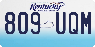 KY license plate 809UQM