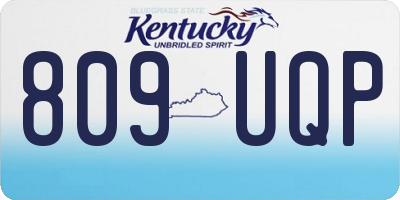 KY license plate 809UQP
