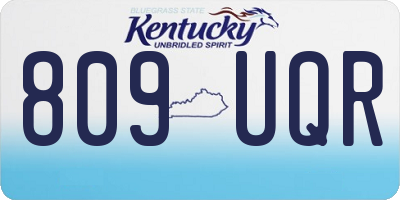 KY license plate 809UQR