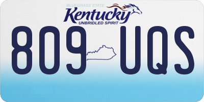KY license plate 809UQS
