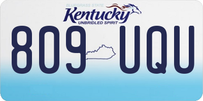 KY license plate 809UQU