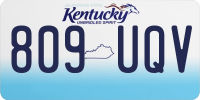 KY license plate 809UQV
