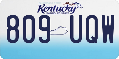 KY license plate 809UQW