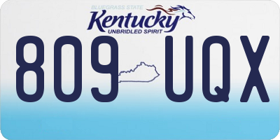 KY license plate 809UQX