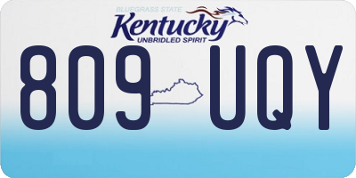 KY license plate 809UQY