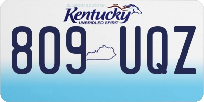 KY license plate 809UQZ