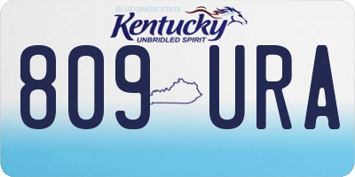 KY license plate 809URA
