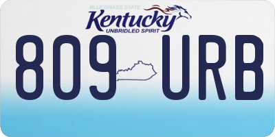 KY license plate 809URB