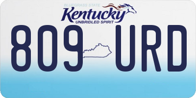 KY license plate 809URD