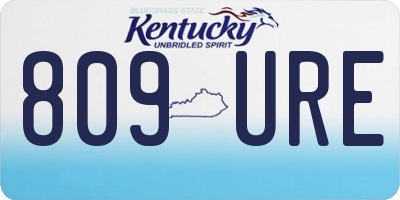 KY license plate 809URE