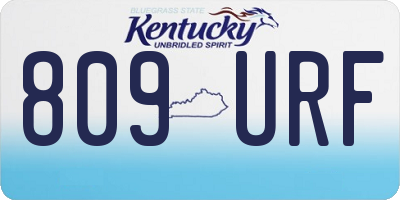 KY license plate 809URF