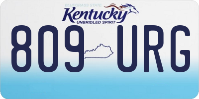 KY license plate 809URG