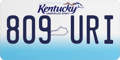 KY license plate 809URI
