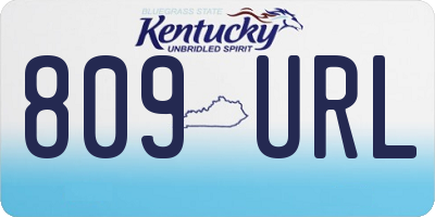 KY license plate 809URL