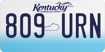KY license plate 809URN