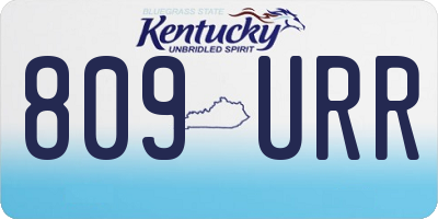 KY license plate 809URR