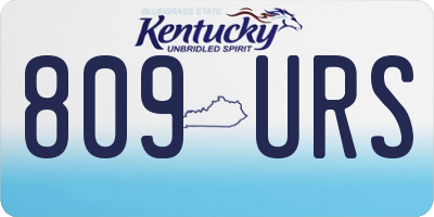 KY license plate 809URS