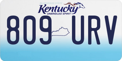 KY license plate 809URV