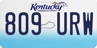 KY license plate 809URW