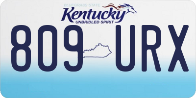 KY license plate 809URX