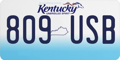 KY license plate 809USB