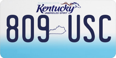 KY license plate 809USC