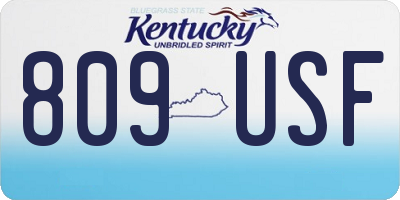 KY license plate 809USF
