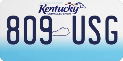 KY license plate 809USG