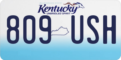 KY license plate 809USH