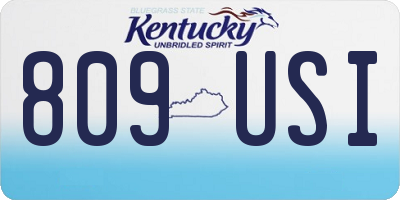 KY license plate 809USI