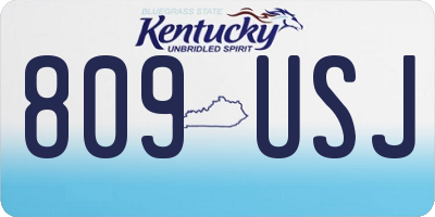 KY license plate 809USJ