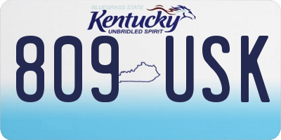 KY license plate 809USK