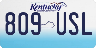 KY license plate 809USL