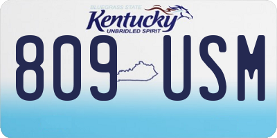 KY license plate 809USM