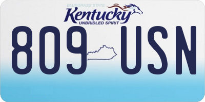 KY license plate 809USN
