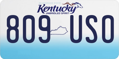 KY license plate 809USO