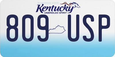 KY license plate 809USP