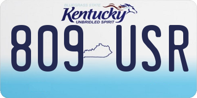KY license plate 809USR